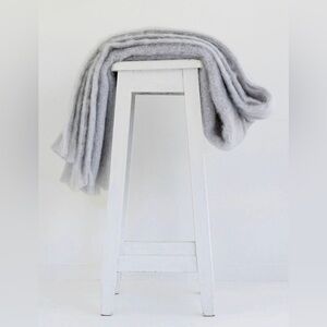 Windermere New Zealand Mohair Wool Knee Wrap Throw Blanket Silver Purple NWT